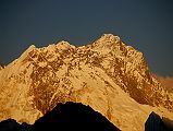 Gokyo Ri 06-1 Nuptse and Lhotse Close Up From Gokyo Ri Just Before Sunset Nuptse and Lhotse change from white to yellow as sunset approaches from Gokyo Ri.